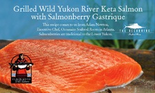 Grilled Yukon River Keta with salmonberries